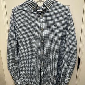 Vineyard Vines Blue and White Plaid Shirt